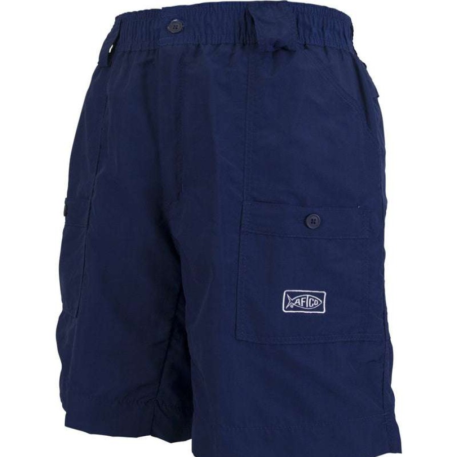 Clothing * | Aftco Original Fishing Short Long Navy Official Aftco Mfg. Co. Inc.