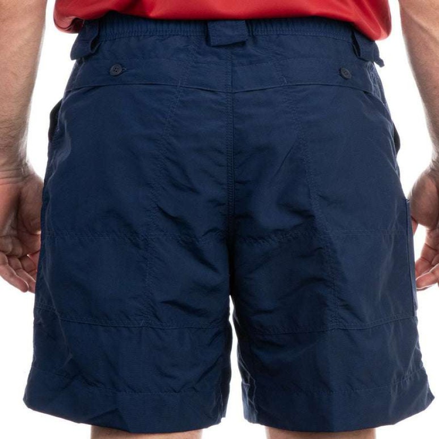 Clothing * | Aftco Original Fishing Short Long Navy Official Aftco Mfg. Co. Inc.